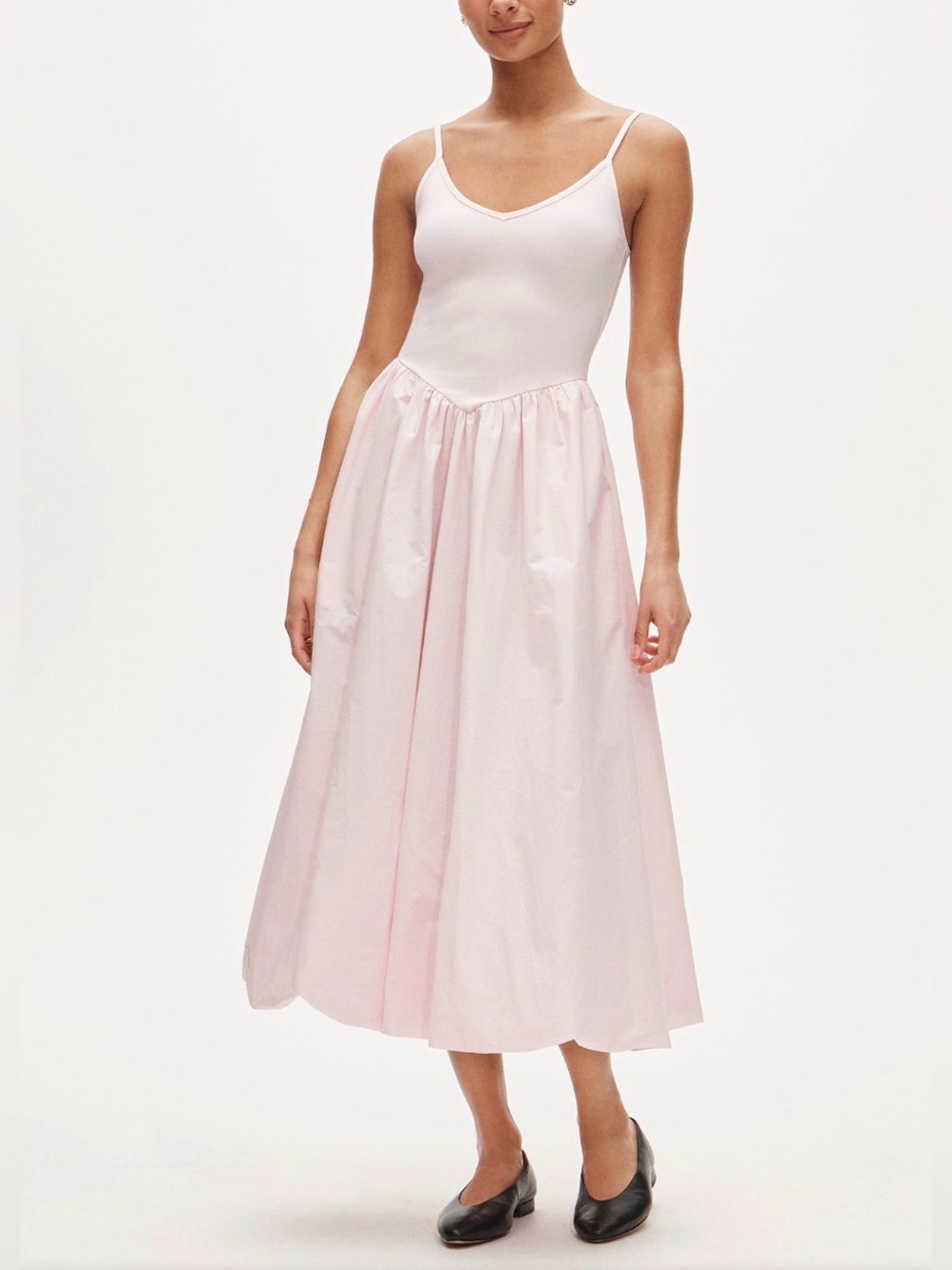 J.Crew Basque Waist Mixy Dress NWT Soft Pink Cottagecore M